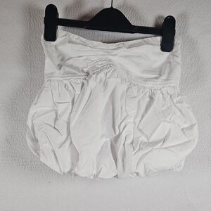 Edikted Serina Strapless Bubble Top, White, Size Small